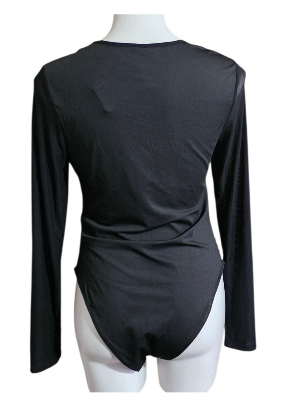 Milumia Long Sleeve Mesh Bodysuit Black Size L - Picture 7 of 15